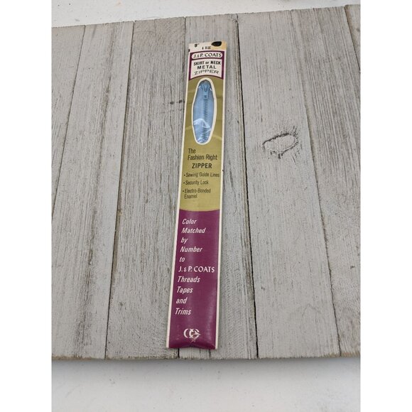 J&P Coats Other - Vintage J&P Coats Skirt or Neck Metal Zipper 9" Blue 4